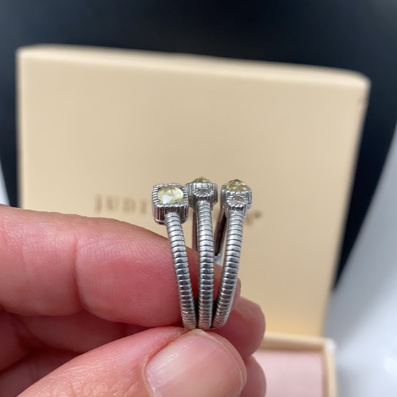 Judith Ripka Sterling Silver Three Row Band - Picture 11 of 12